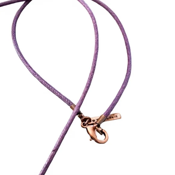 Anthropologie Mythologie Charm Necklace Dragonfly Freedom Peace Boho Purple Cord - Picture 7 of 8